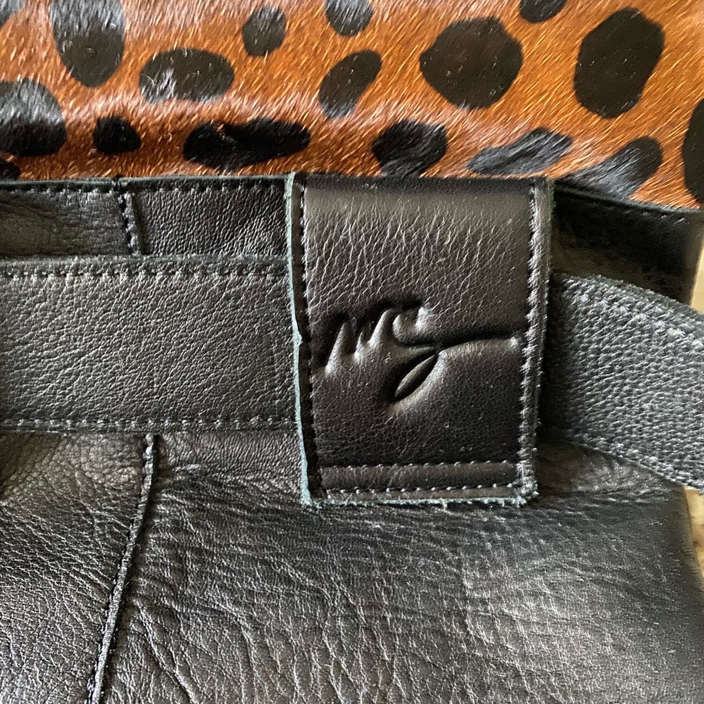 Leather Cheetah style Fanny pack by Molly G (never used)